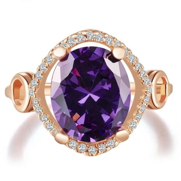 Regal Purple Rose Gold Ring - Picture 3 of 3